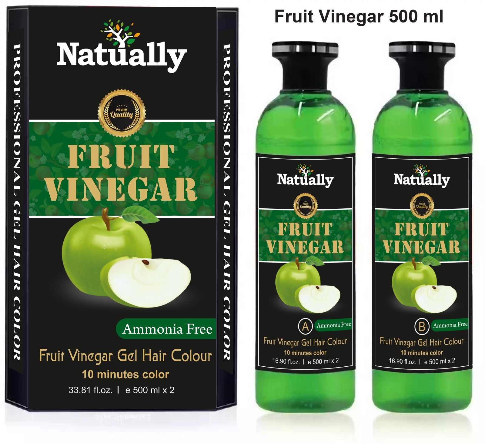 NATUALLY FRUIT VENEGAR DARK BROWN 500ML*2