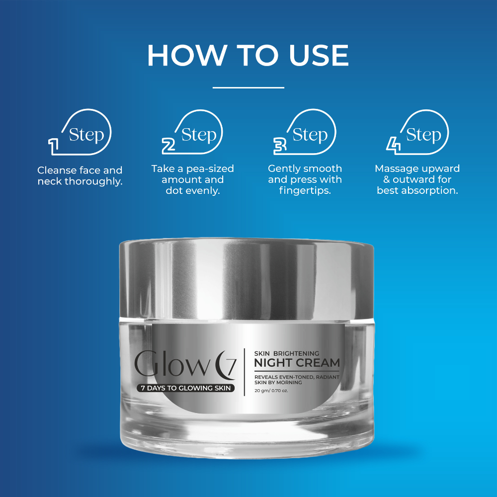 Glow 7 Skin Brightening Night Cream for Radiant Overnight Care20G