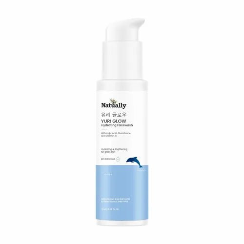 Natually YuriGlow Hydrating Facewash & kojic acid ,Glutathione and VitC &PH balanced & 100ml