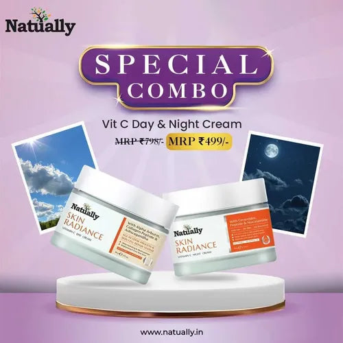 NATUALLY Skin Radiance Vitamin C Day & Night Cream COMBO - 50gm each