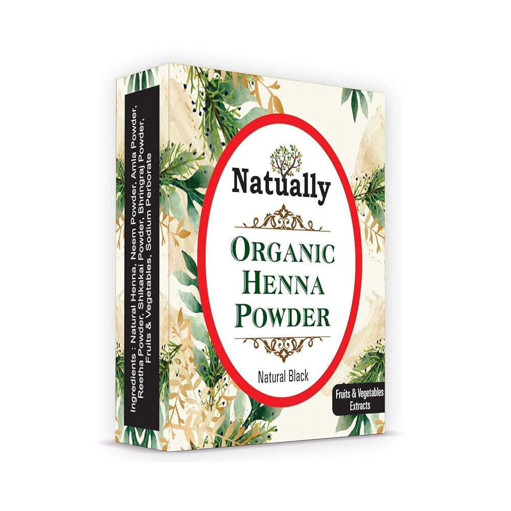Natually 100% Organic Vegetables & Fruits Black Henna (10g x 4)