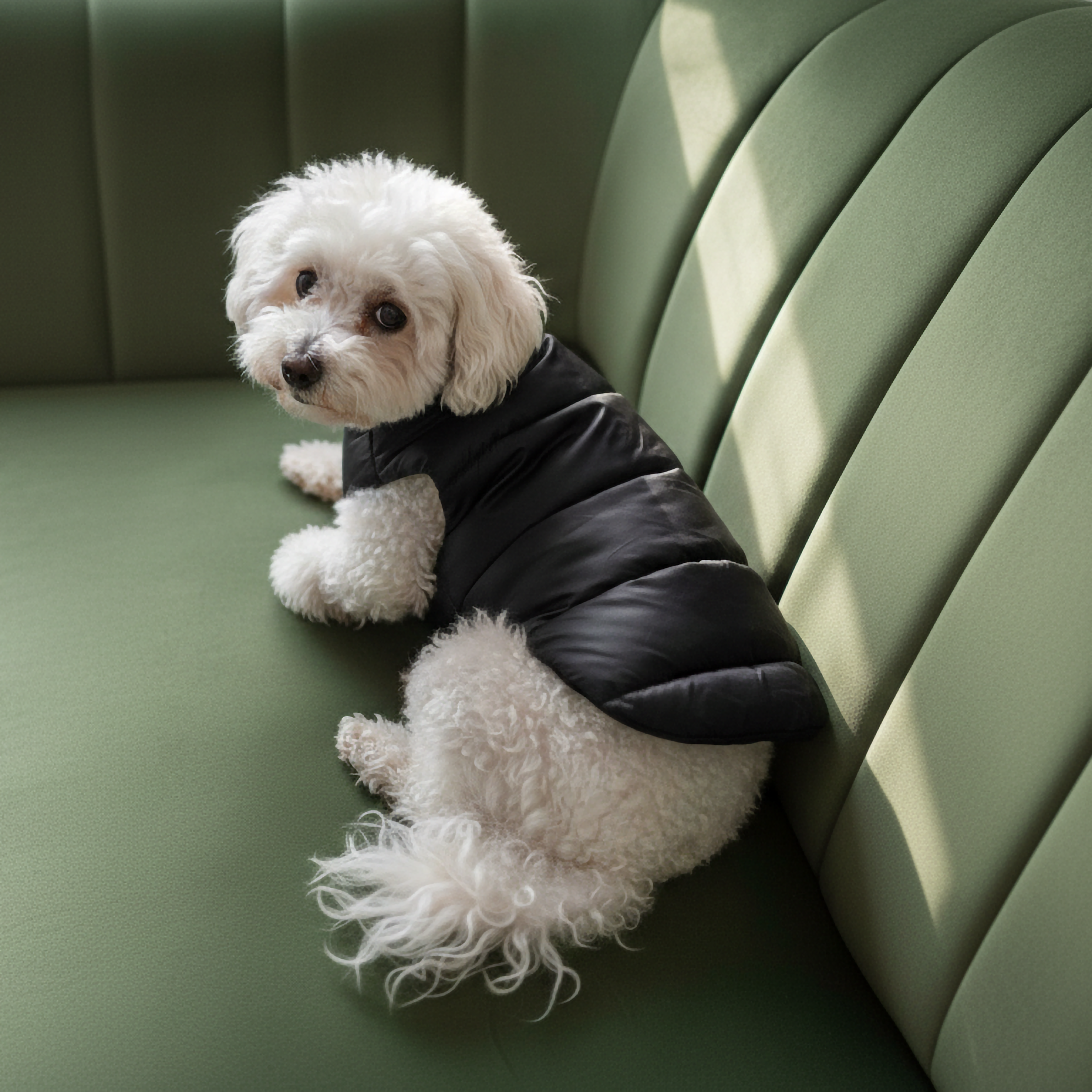 Midnight Puff Black Quilted Jacket – Sleek Winter Pet Jacket