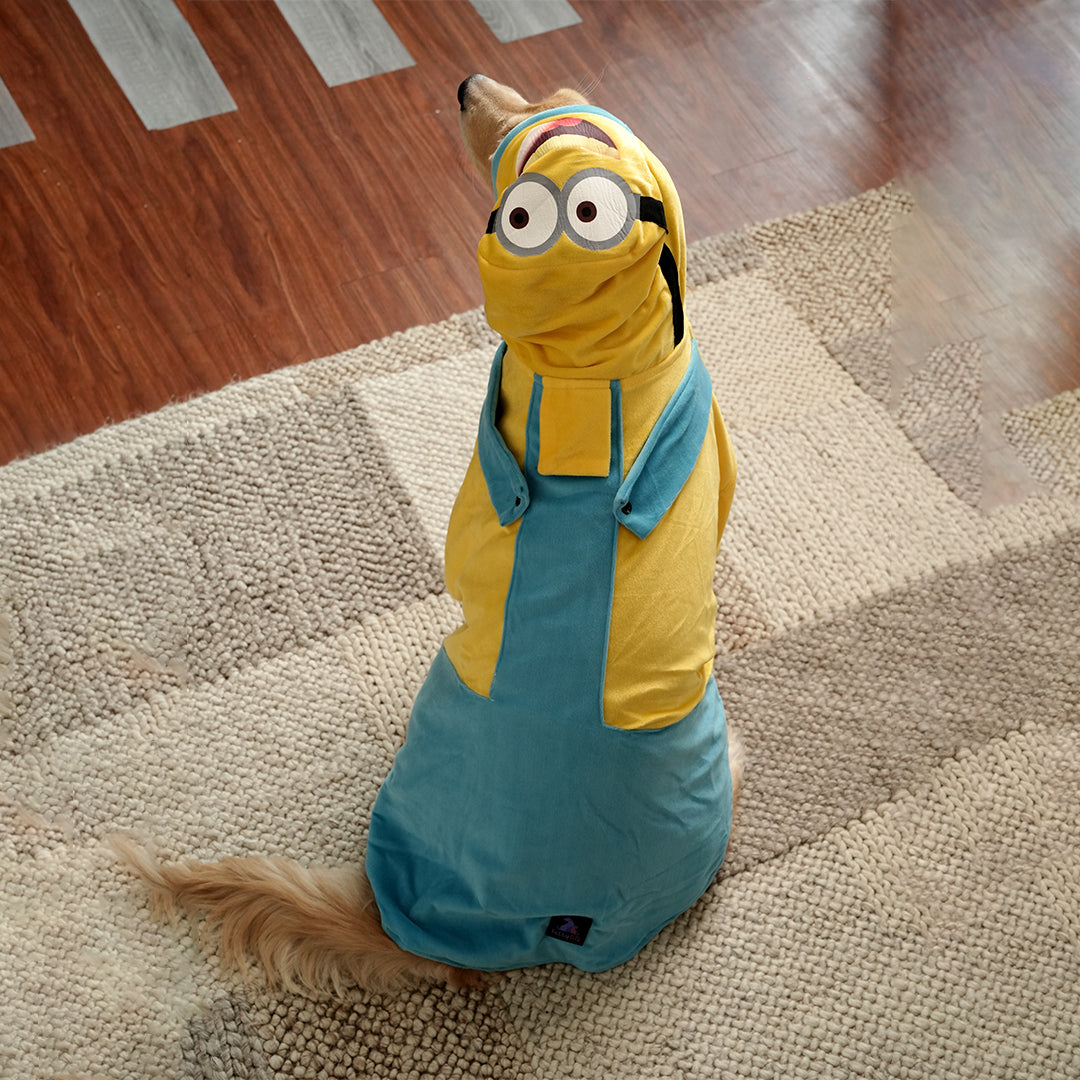 Furryfits Minion Mischief Hoodie – Playful Yellow Winter Pet Hoodie
