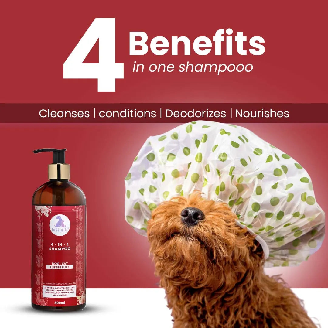 FurryFits 4-in-1 Pet Shampoo - Clean, Condition, Deodorize & Detangle